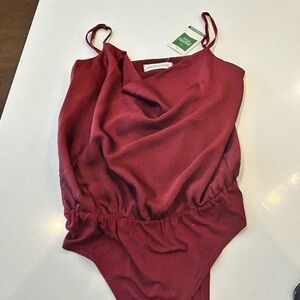 Maroon Bodysuit Tank
